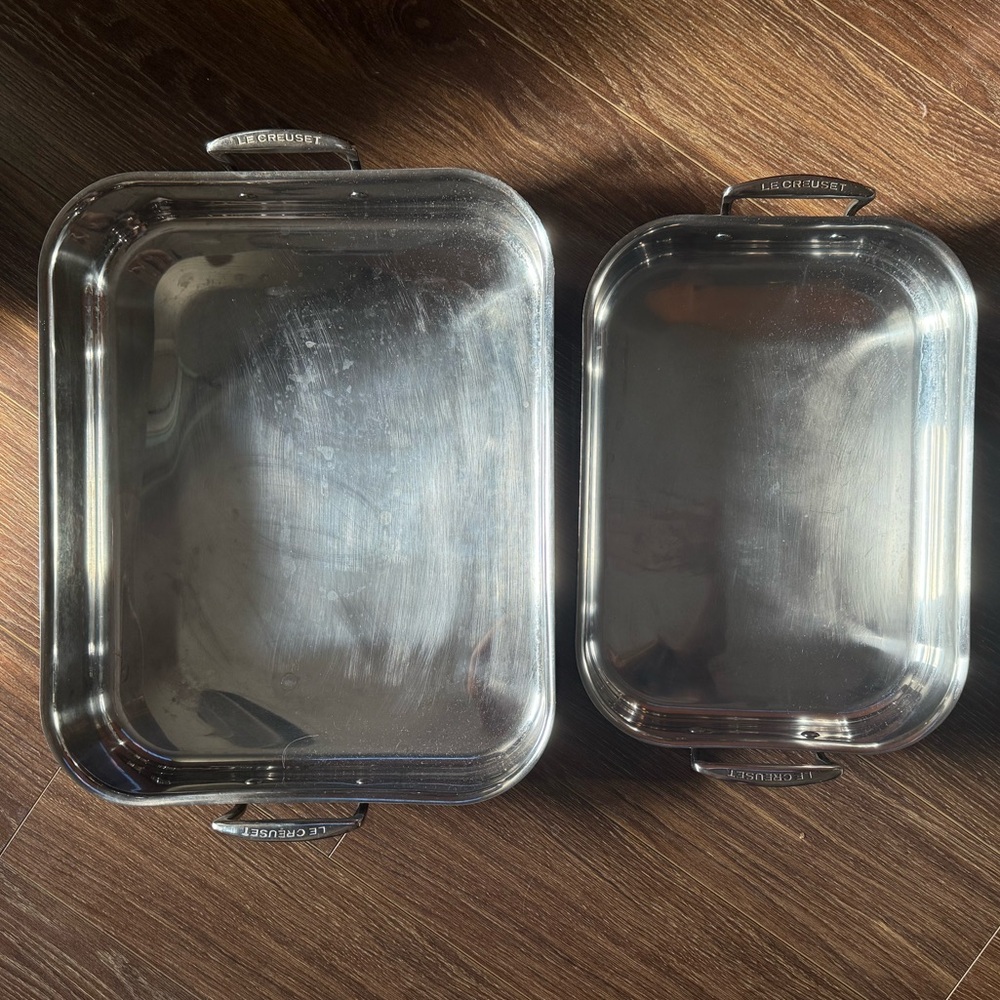 Le Creuset Stainless Steel Roasting Pans - set of 2